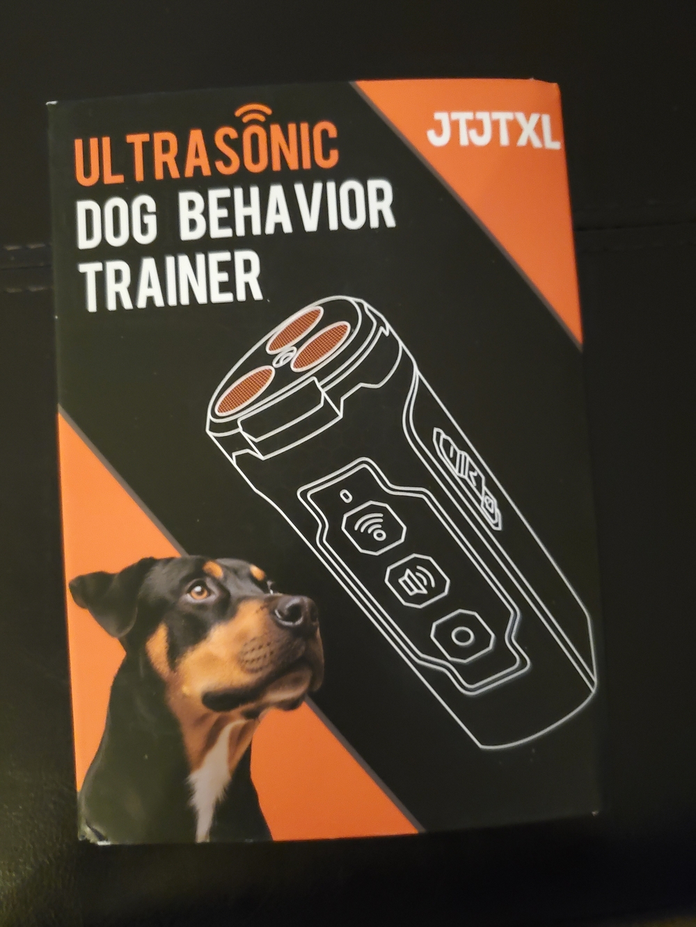 JTJTXL Ultrasonic Dog Behavior Trainer Black & Orange NWT
